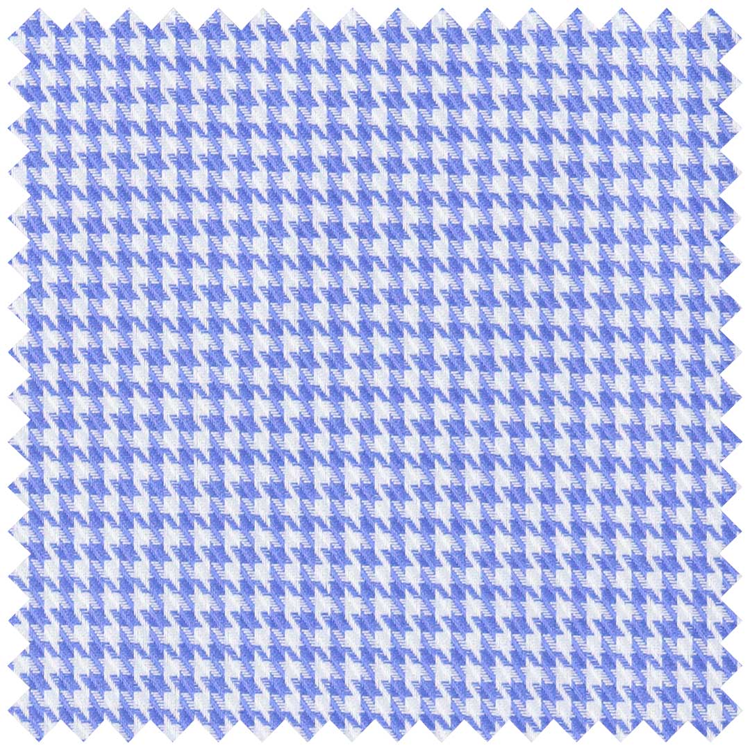 Royal Blue Houndstooth Cotton Twill
