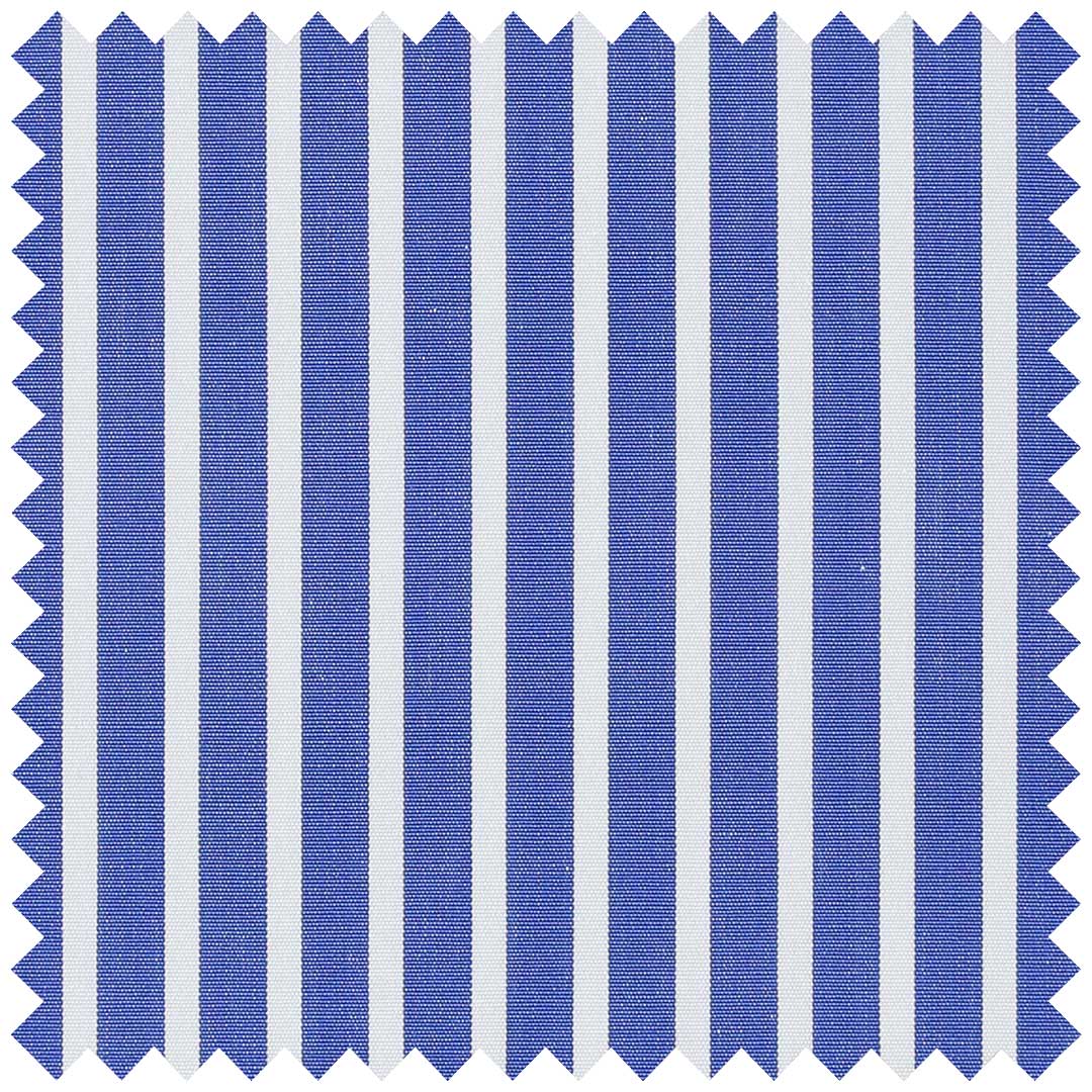 Royal Blue Poplin Pencil Stripe