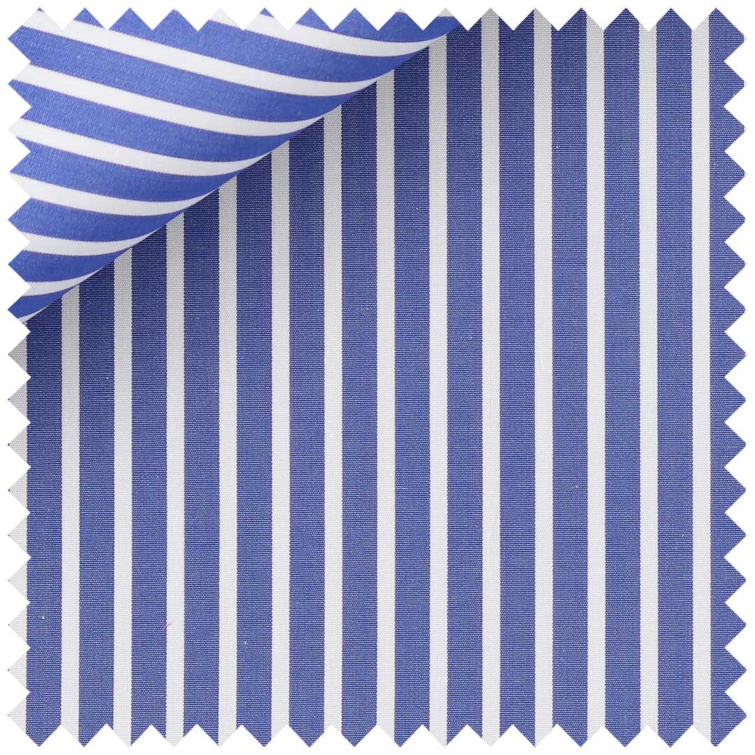 Royal Blue Poplin Pencil Stripe - Image 2