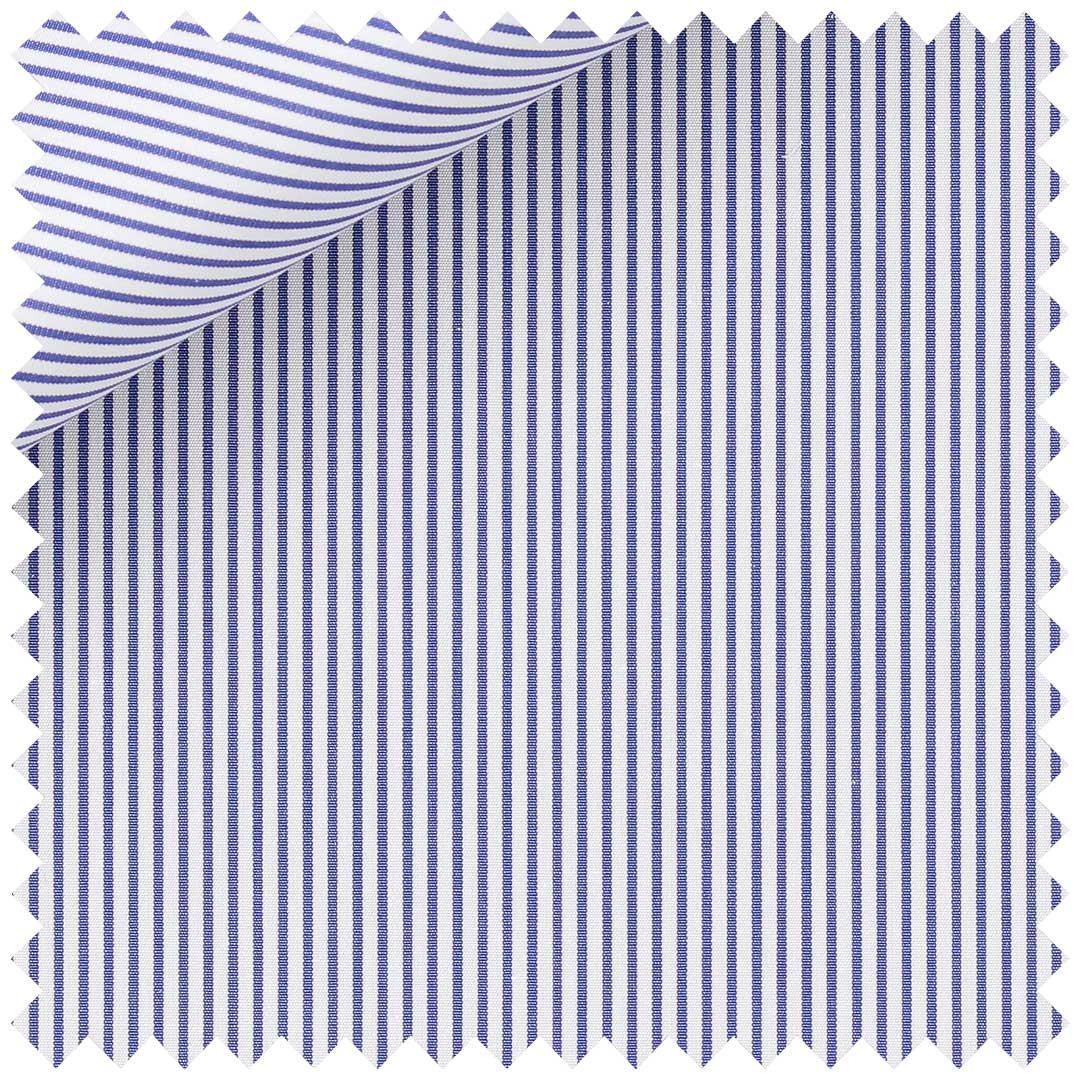 Royal Blue Poplin Pencil Stripe - Image 2