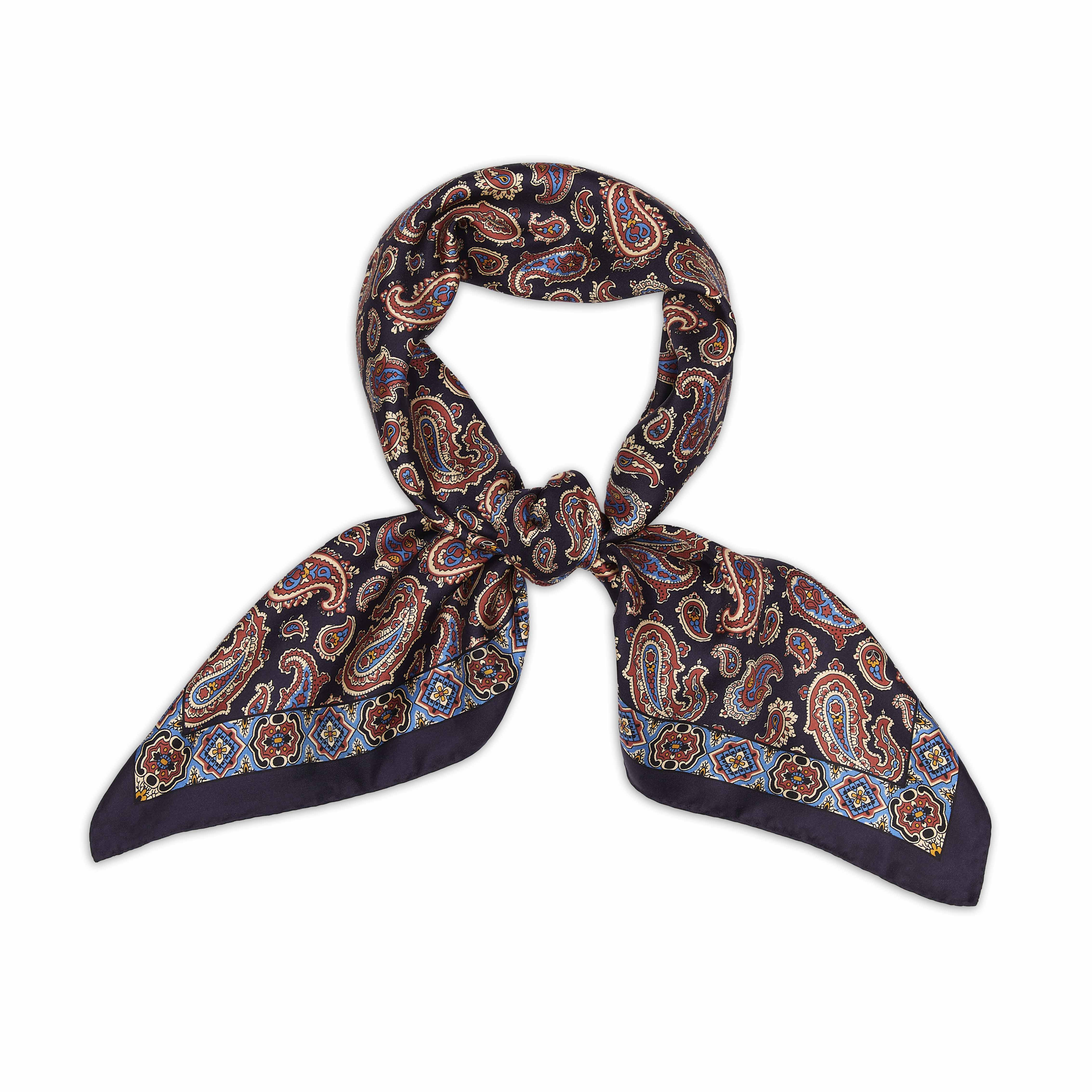 Scattered Paisley Madder Silk Neckerchief in Dorset - Image 2
