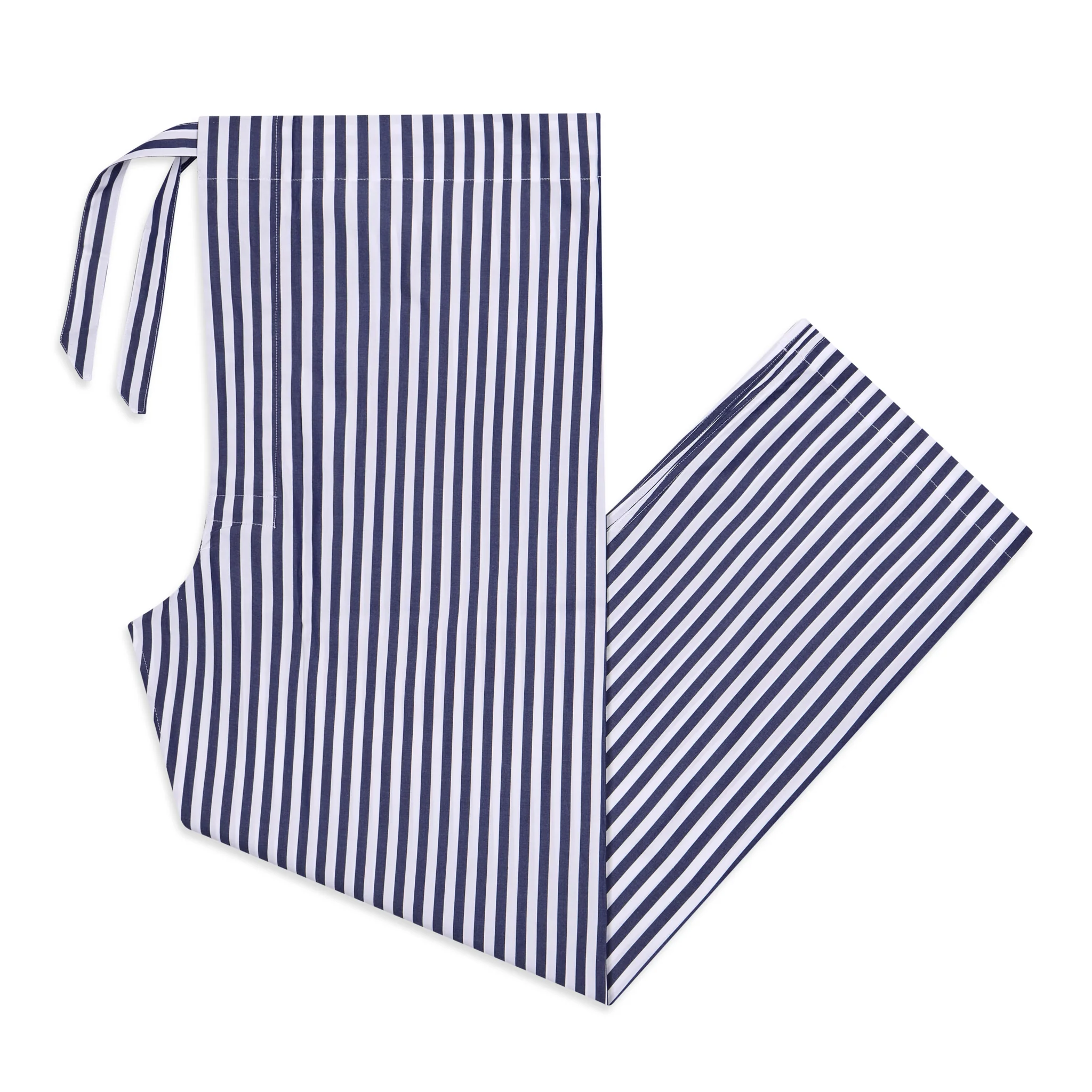 Sea Island Quality Wide Bengal Stripe Pyjamas in Navy - Image 3