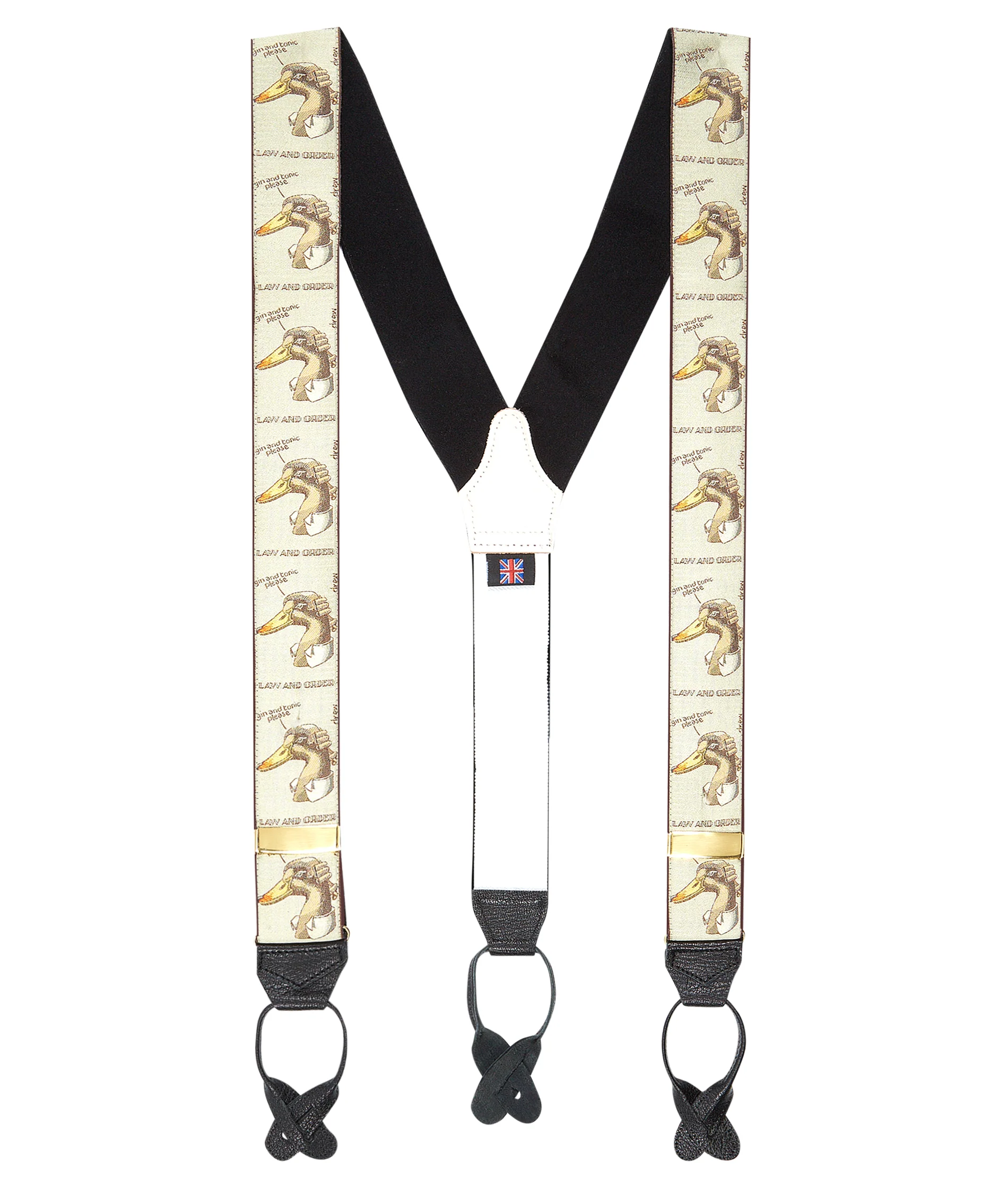 Simon Drew Law and Order Silk Braces in Gold