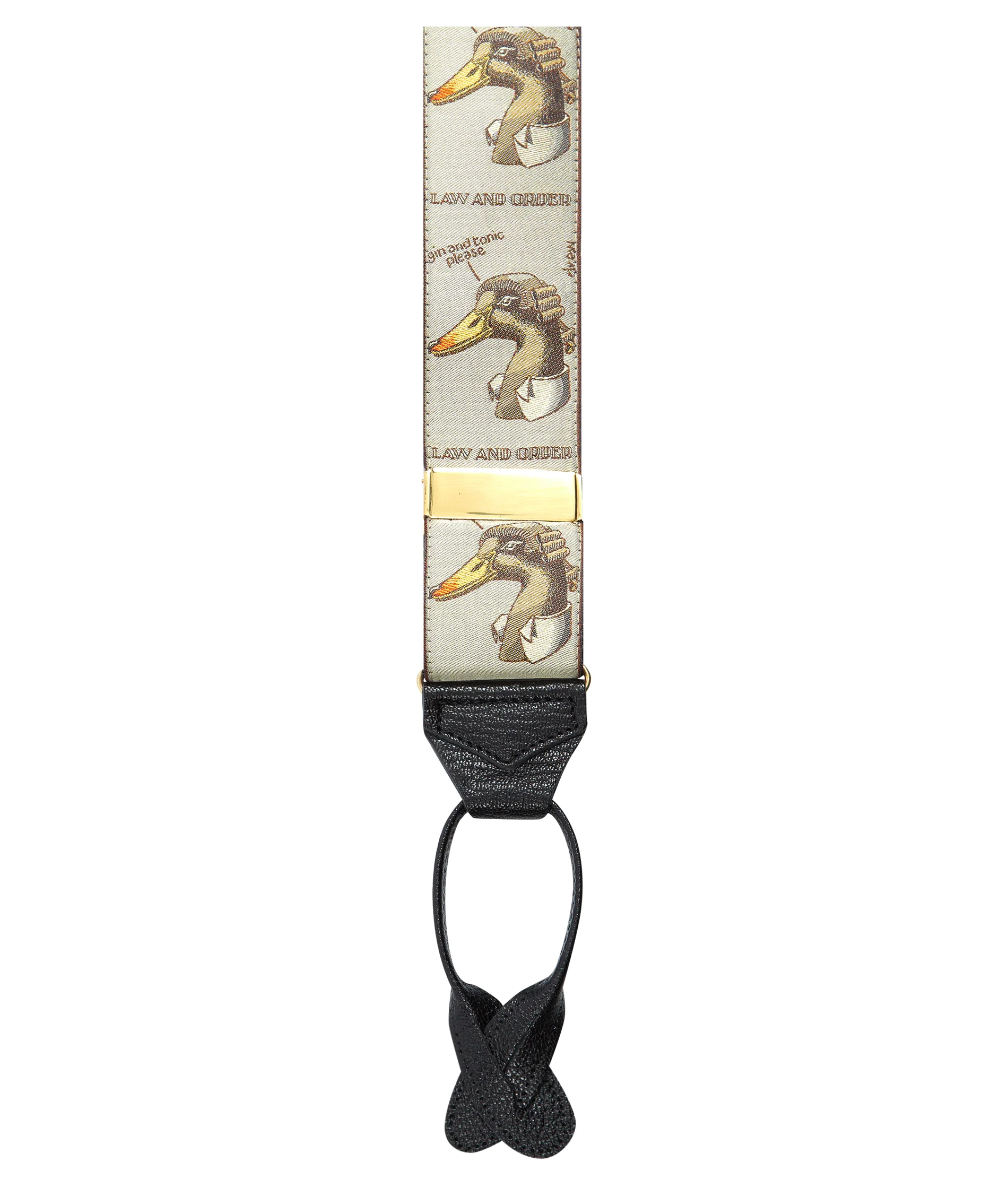 Simon Drew Law and Order Silk Braces in Gold - Image 3