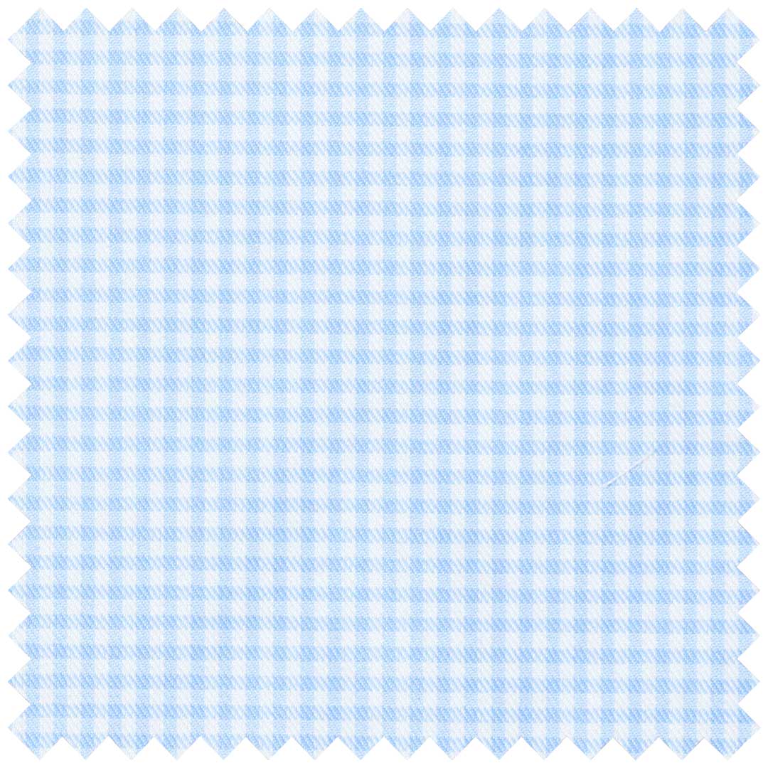 Sky Blue and White Simple Cotton Twill Check