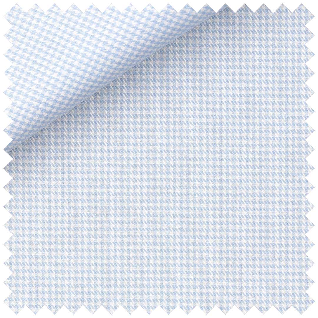 Sky Blue Houndstooth Cotton Twill - Image 2