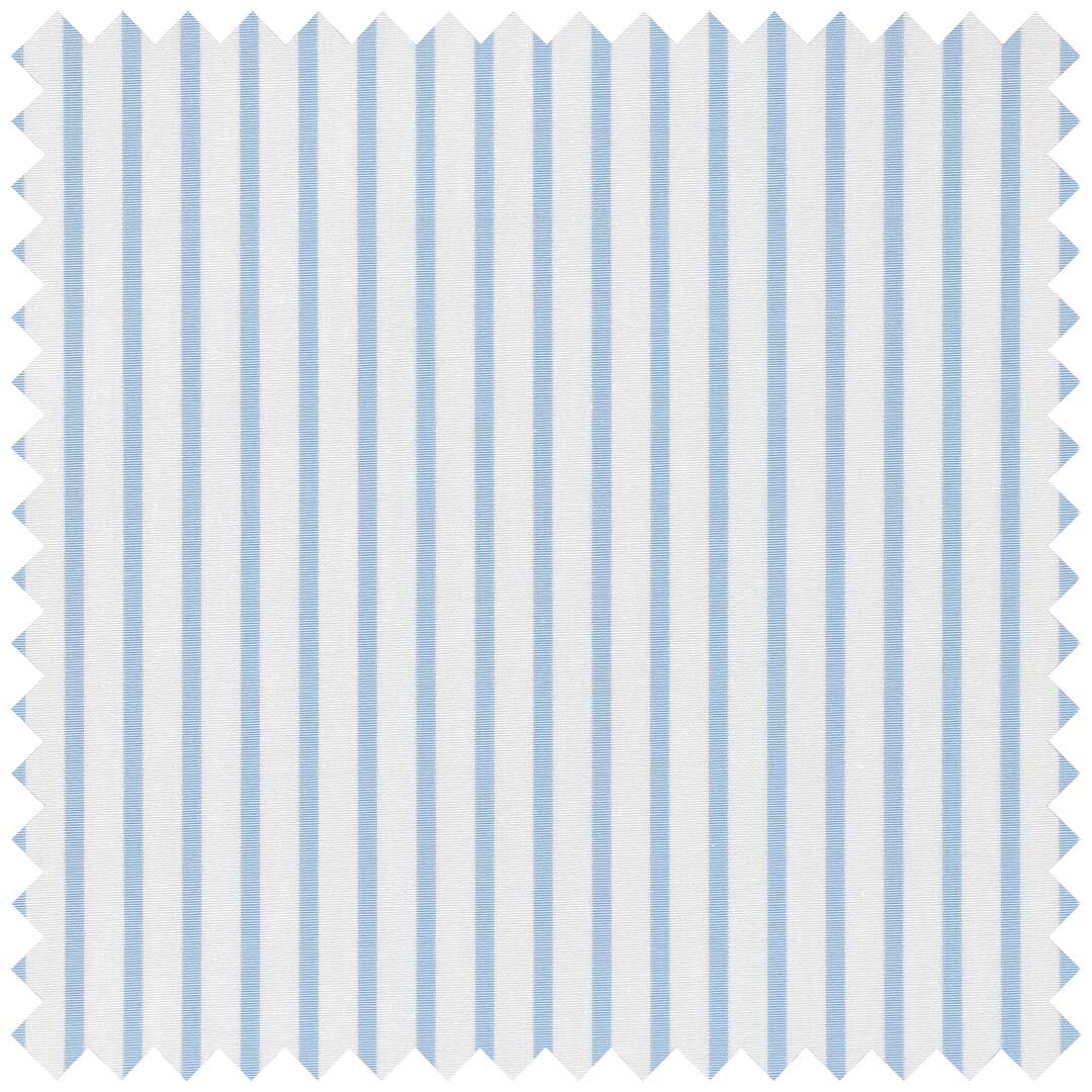 Sky Blue Poplin Pencil Stripe