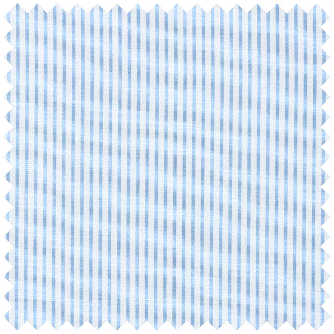Sky Blue Poplin Pencil Stripe