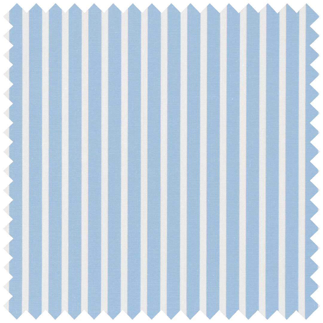 Sky Blue and White Poplin Pencil Stripe