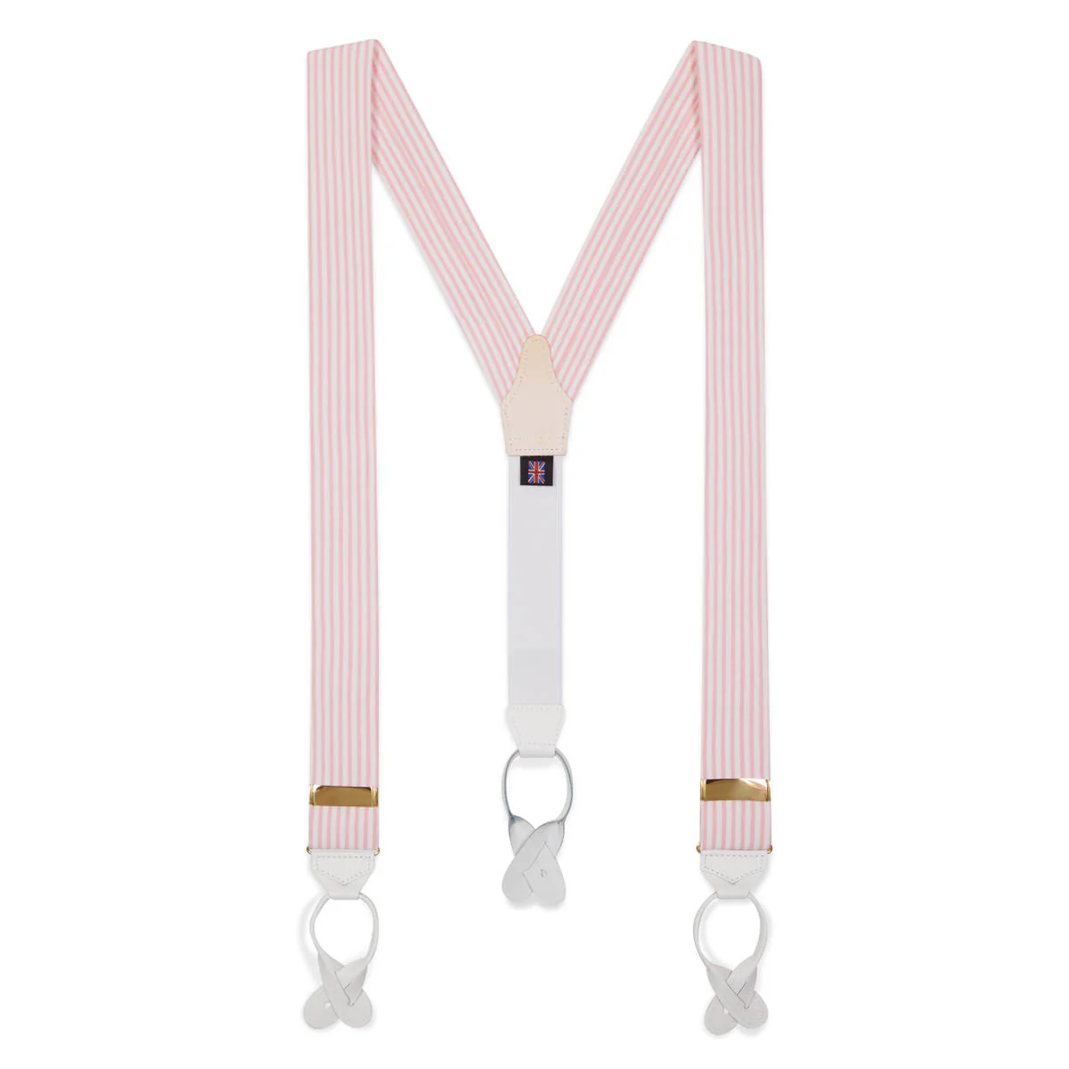 Stripe Seersucker Braces in Pink and White