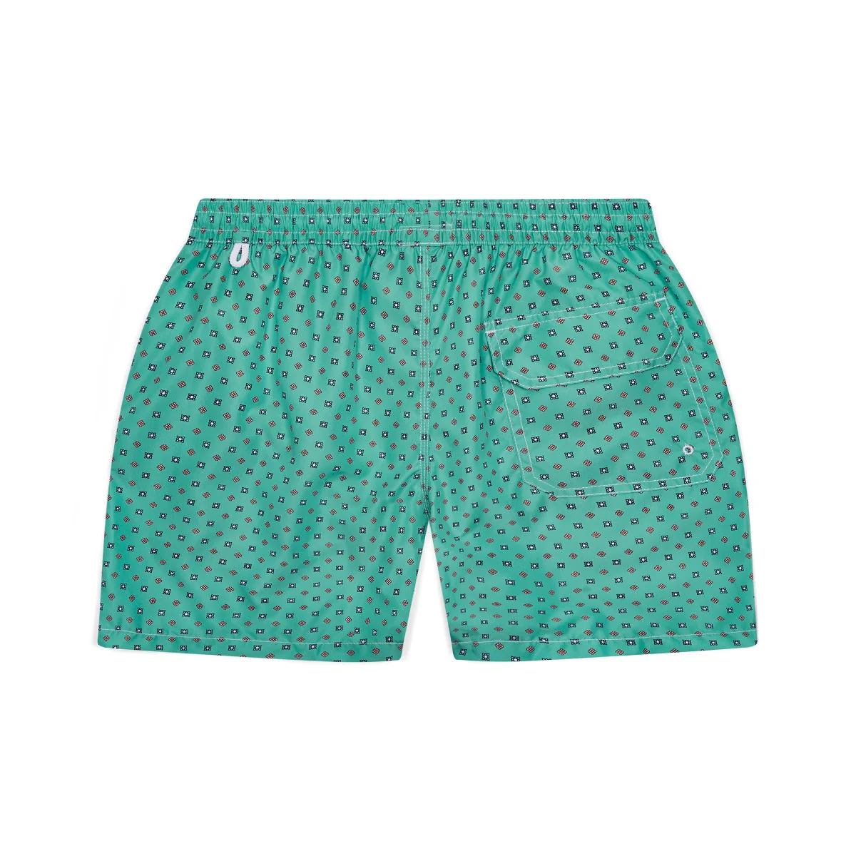 Swim Shorts in Mint Small Floral Motif Print - Image 2