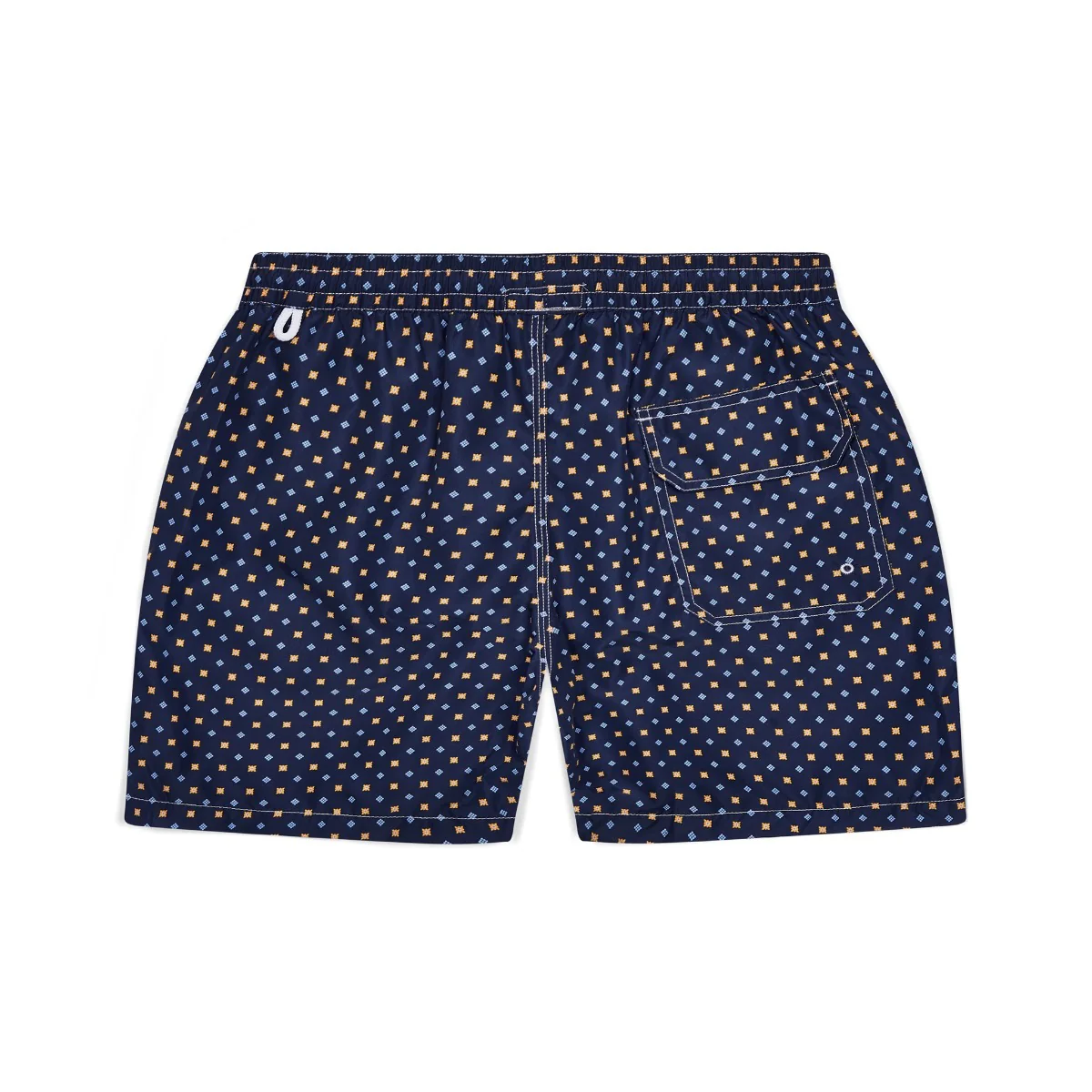 Swim Shorts in Navy Small Floral Motif Print - Image 2