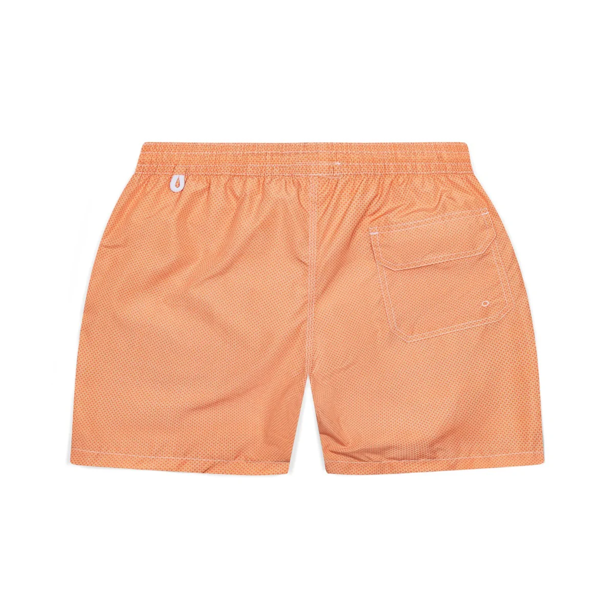 Swim Shorts in Orange Honeycomb Print - Image 2