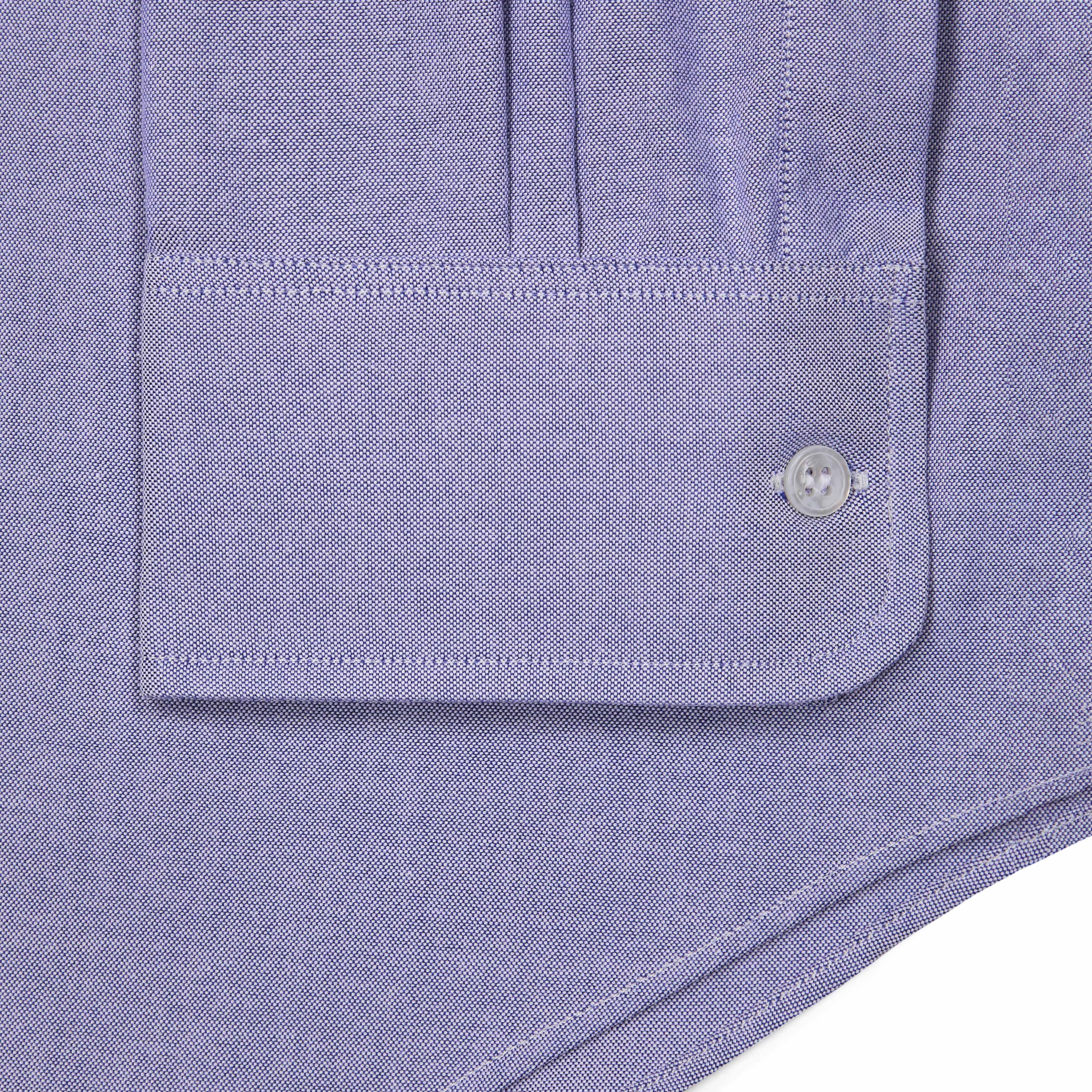 Tailored Fit Button Down Oxford Shirt in Navy Melange - Image 3
