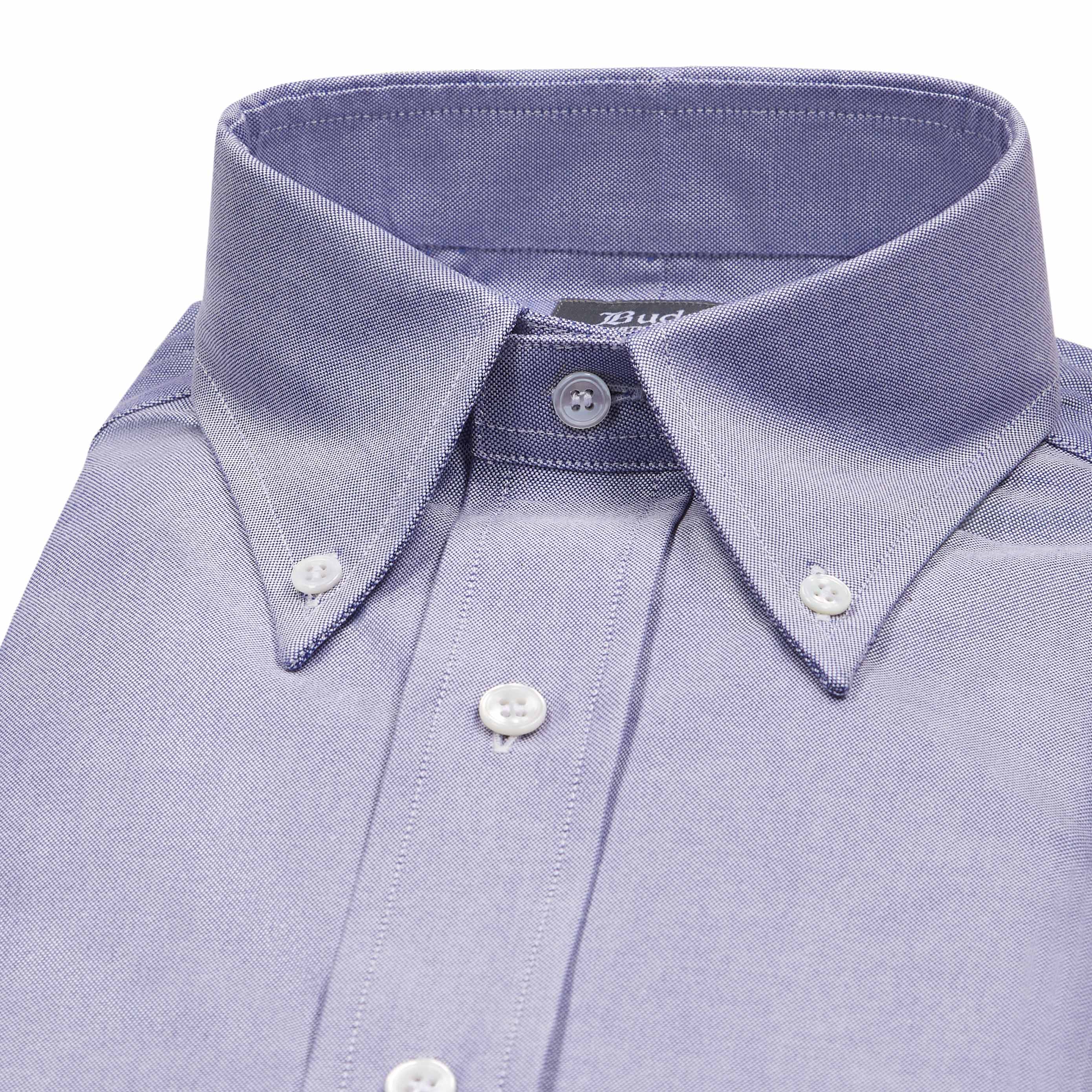Tailored Fit Button Down Oxford Shirt in Navy Melange - Image 4