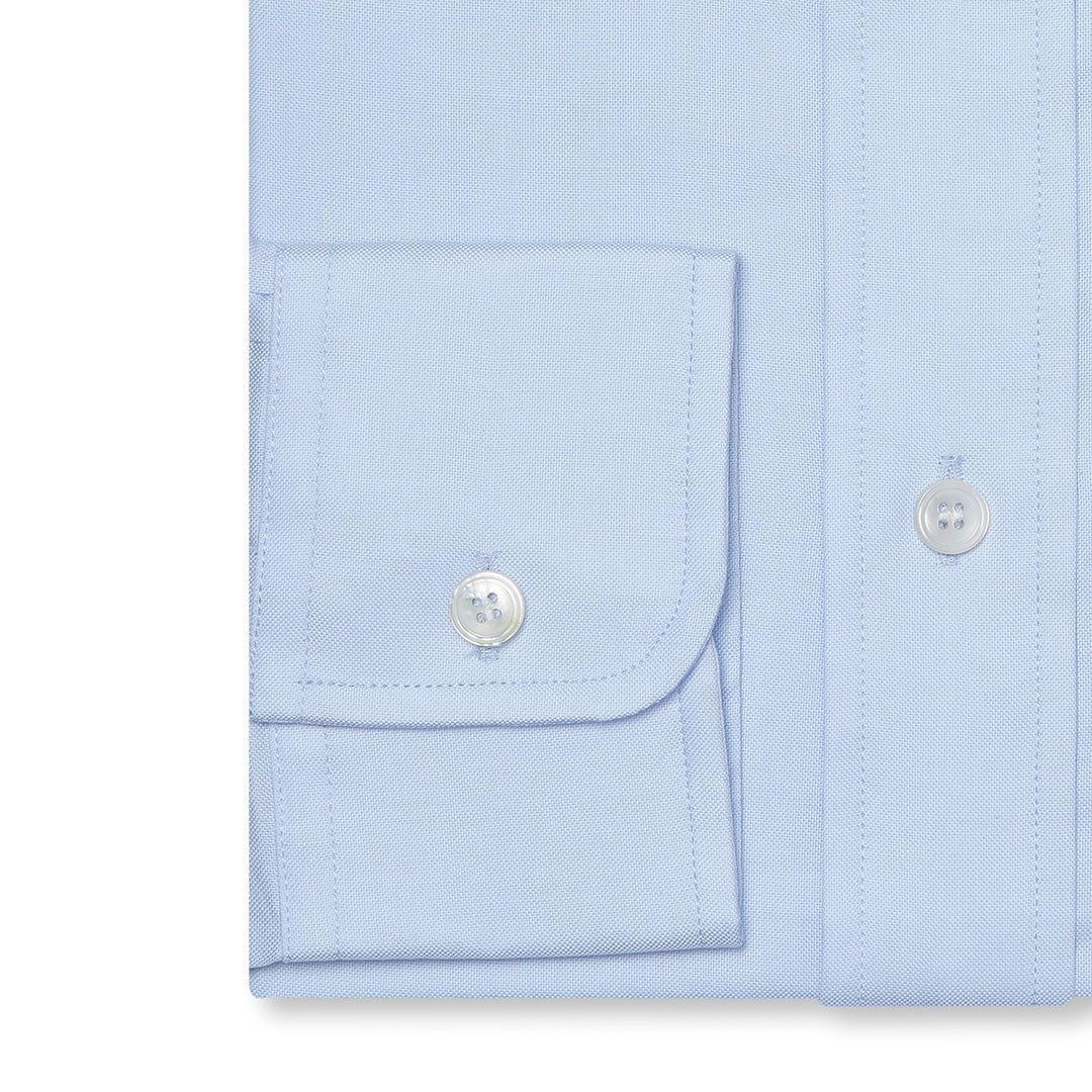 Tailored Fit Button Down Oxford Shirt in Sky Blue - Image 3