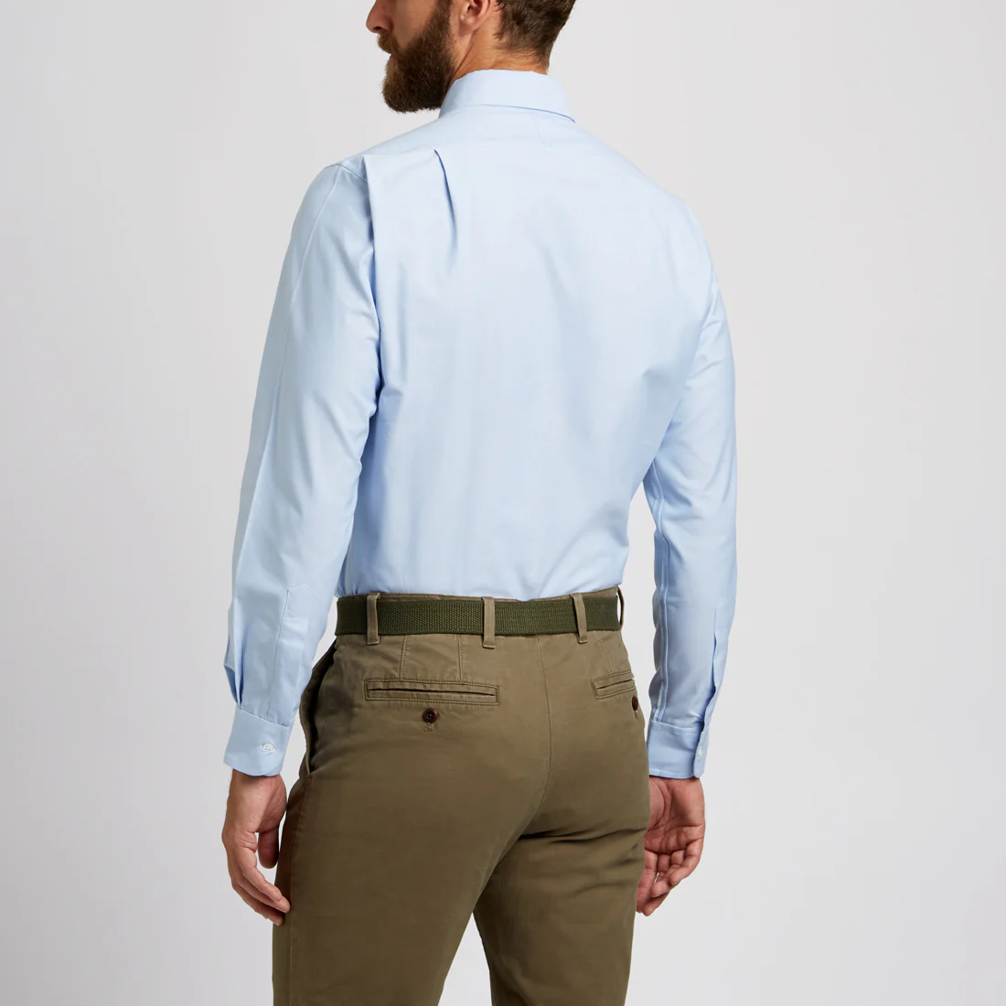 Tailored Fit Button Down Oxford Shirt in Sky Blue - Image 4