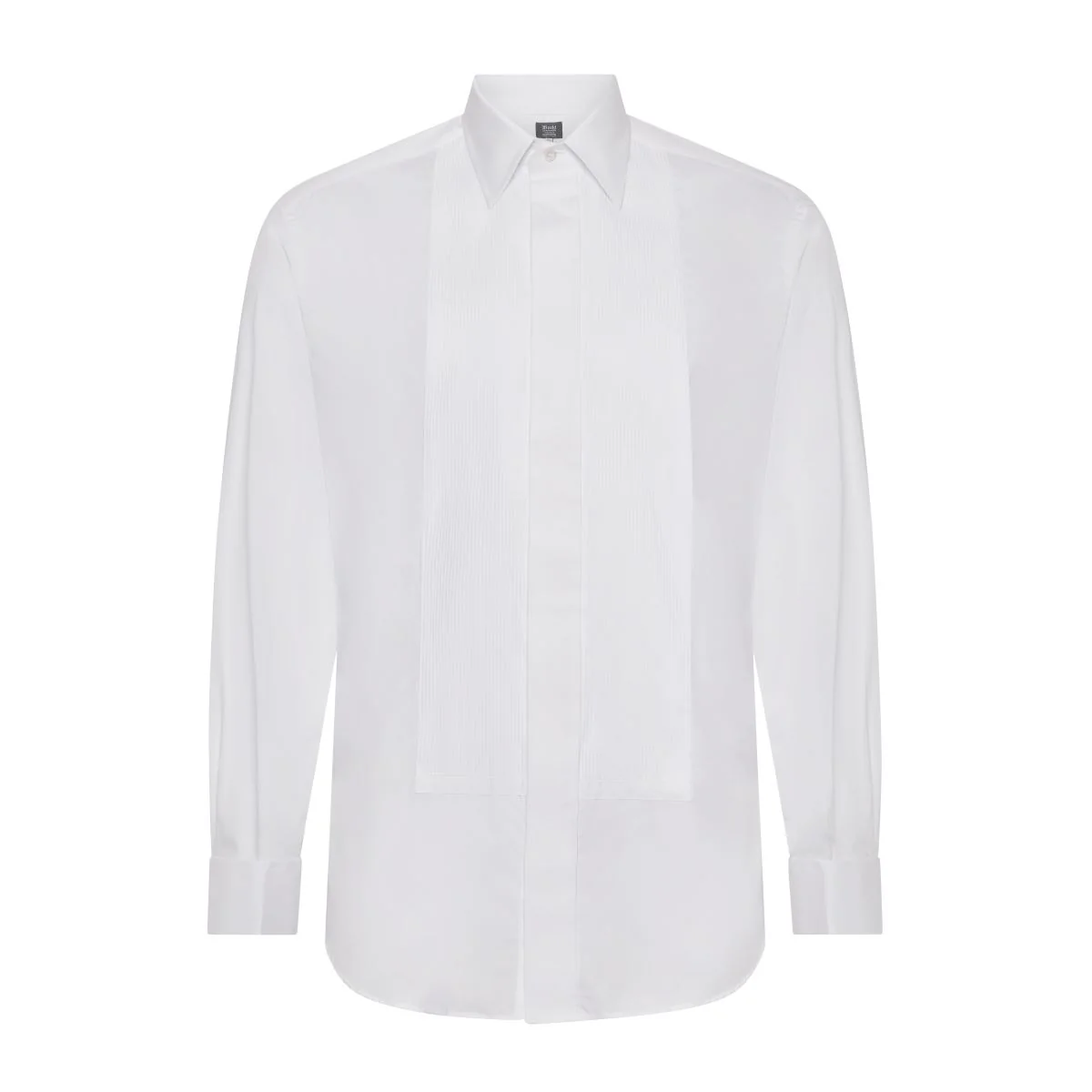 Tailored Fit Fine Plisse Dress Shirt in White - Image 3