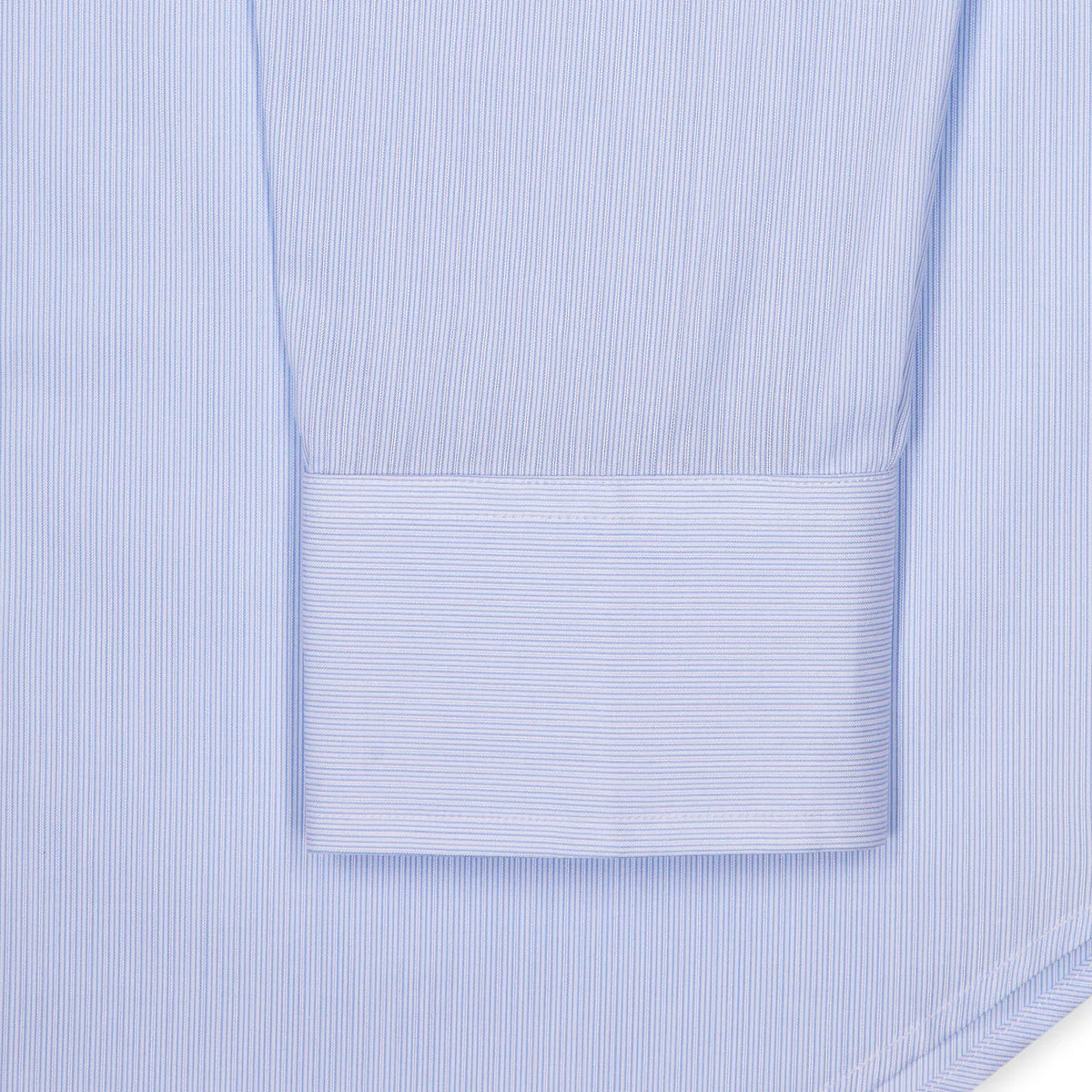 Tailored Fit Needle Stripe Button Cuff Shirt in Sky Blue - Image 3