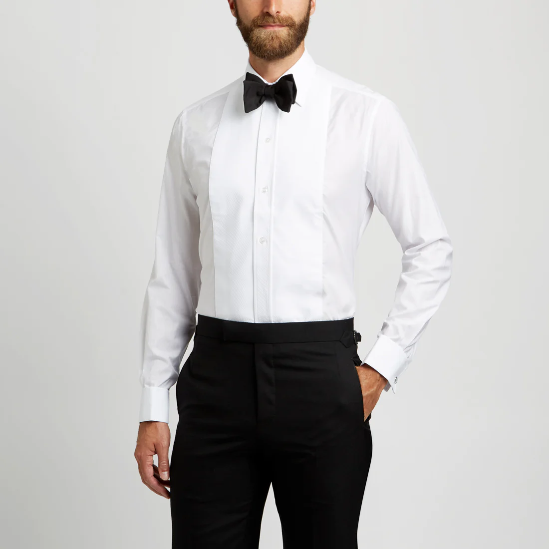 Tailored Fit Plain Marcella Double Cuff Dress Shirt in White - Image 5