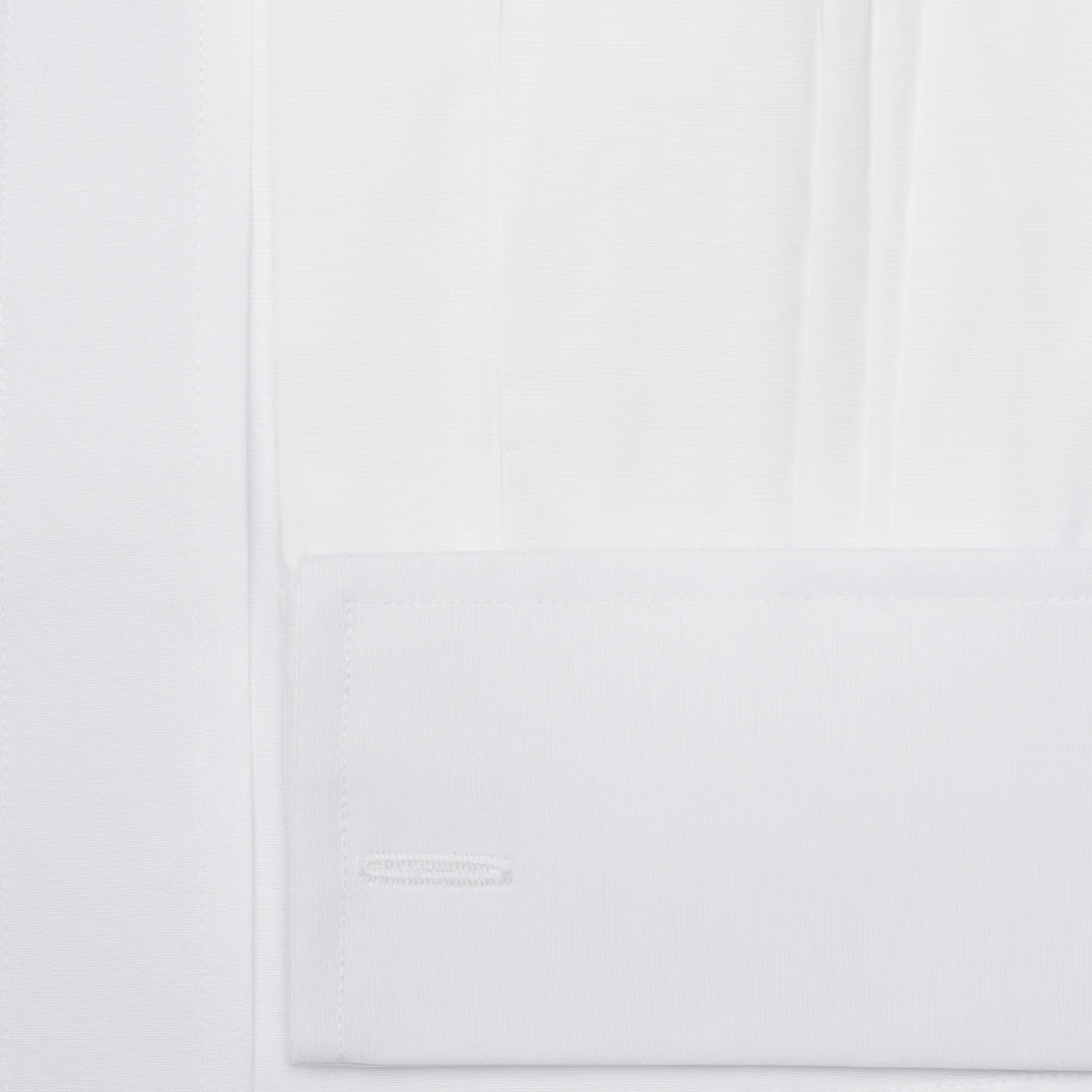 Tailored Fit Plain Poplin Double Cuff Shirt in White - Image 3