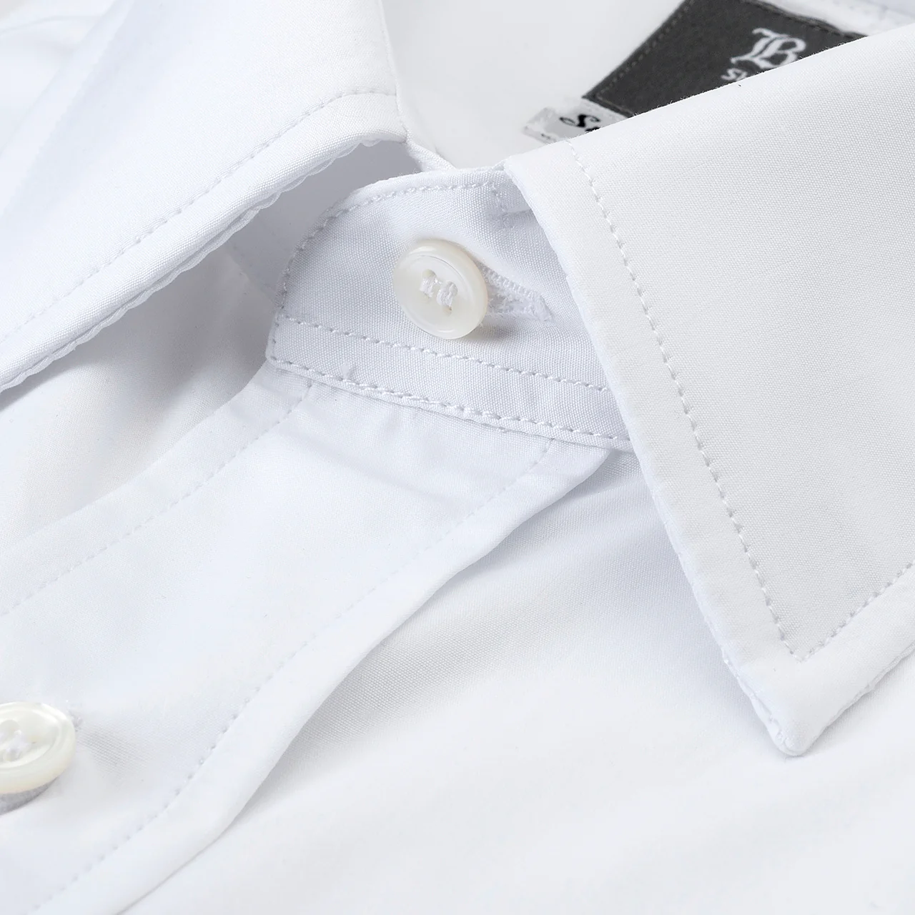 Tailored Fit Plain Soyella Double Cuff Shirt in White - Image 3