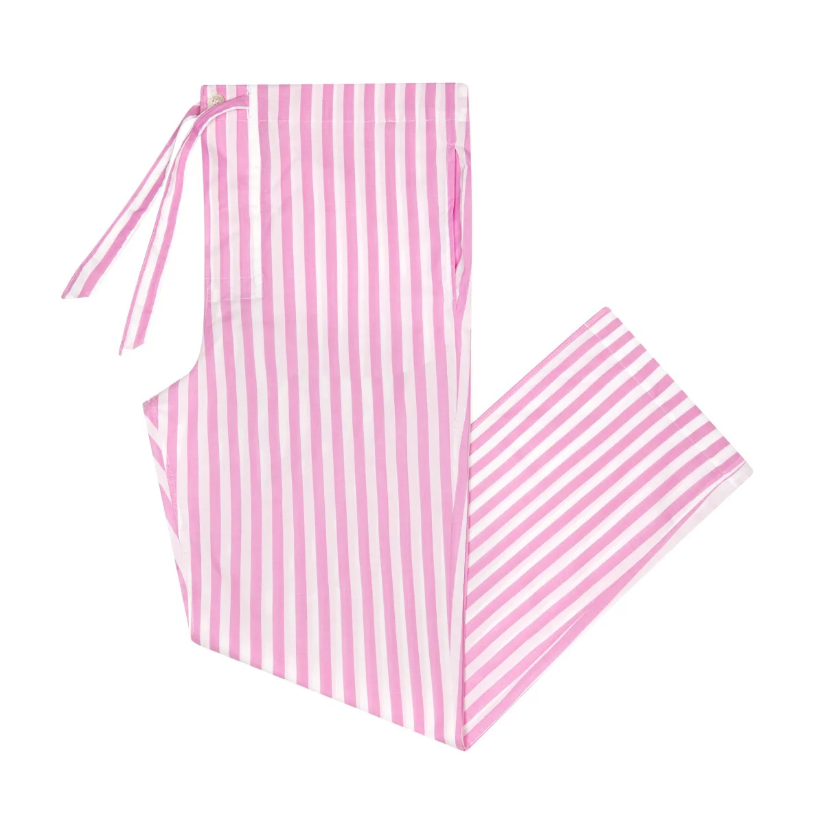 Tailored Fit Striped Batiste Pyjamas in Pink and Royal - Image 3