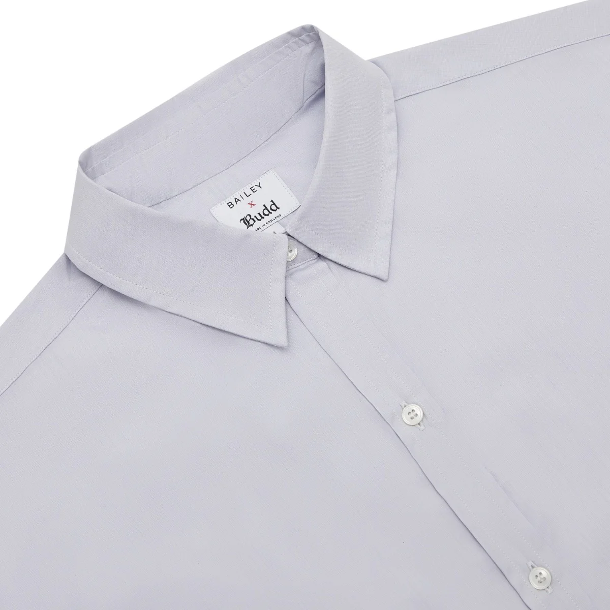 Luxor End on End Cotton Shirt in Grey - Image 3