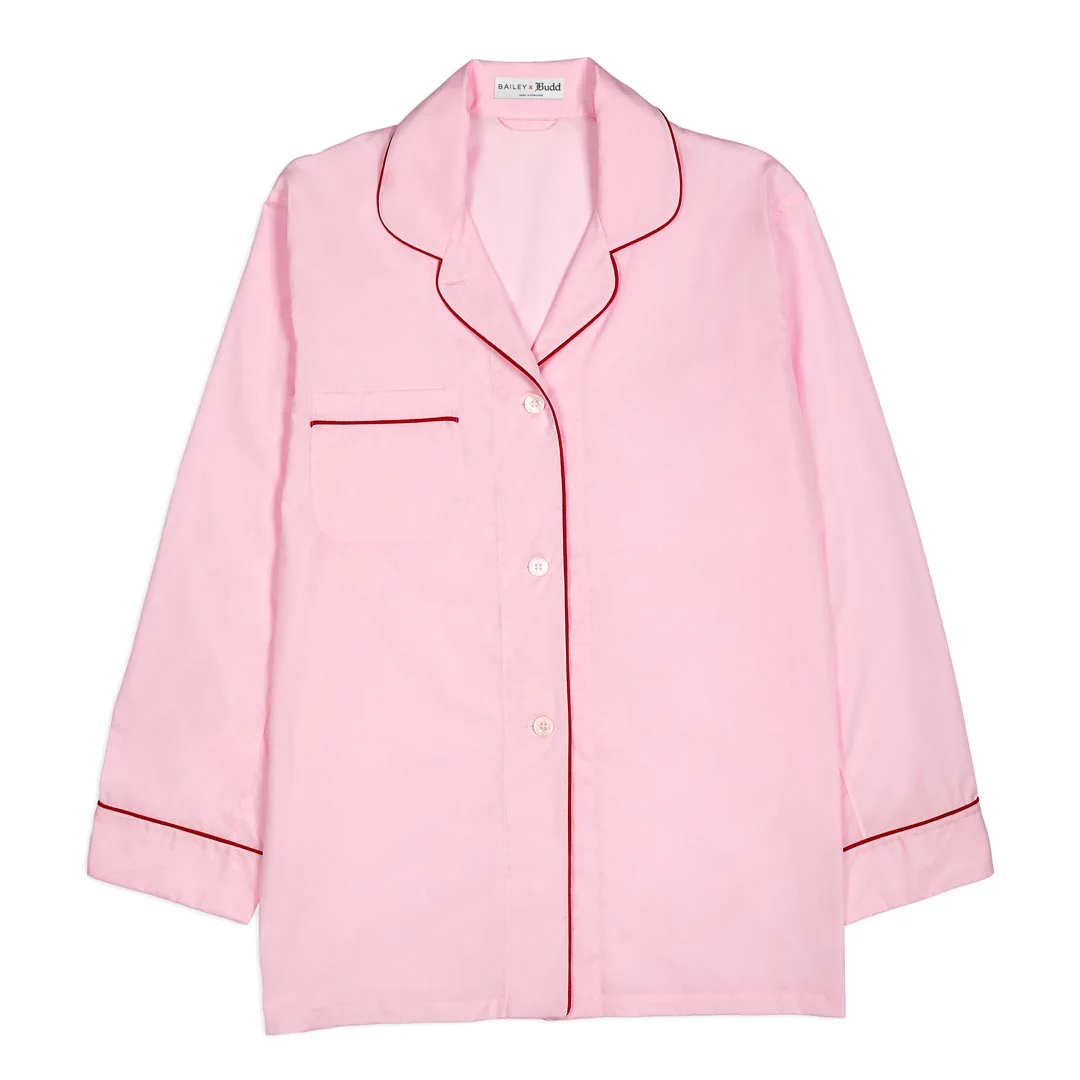 Tommy Plain Poplin Pyjamas in Pink - Image 3