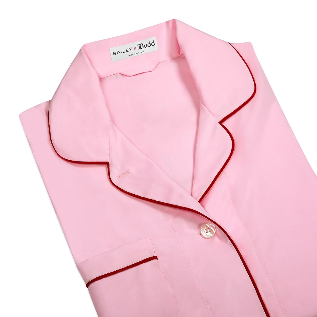 Tommy Plain Poplin Pyjamas in Pink - Image 6