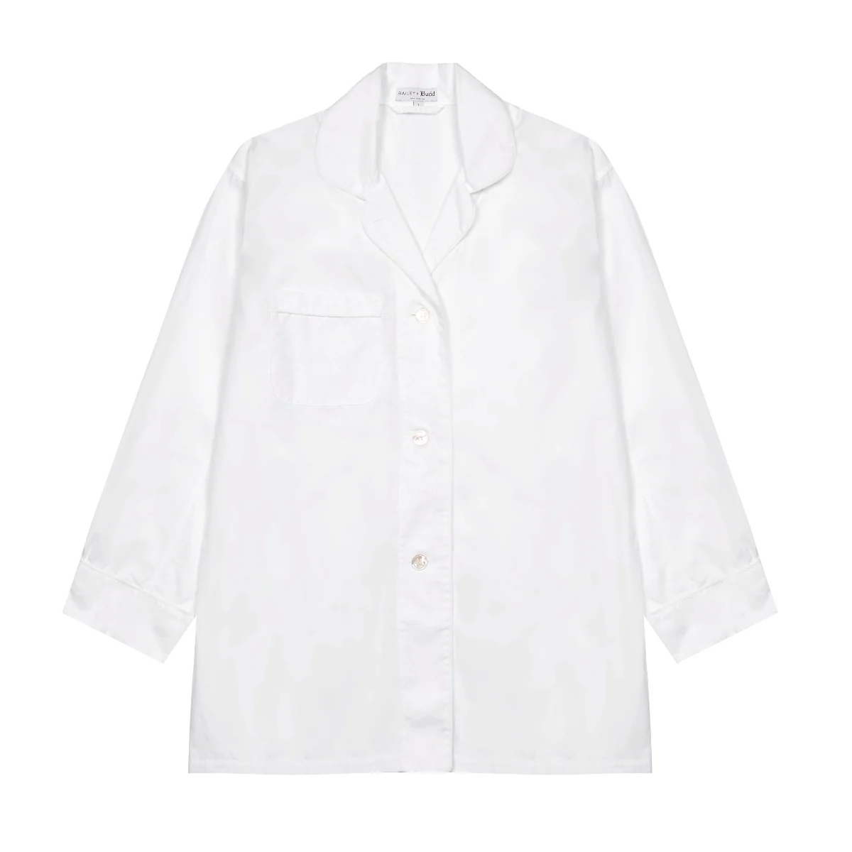Tommy Plain Poplin Pyjamas in White - Image 3