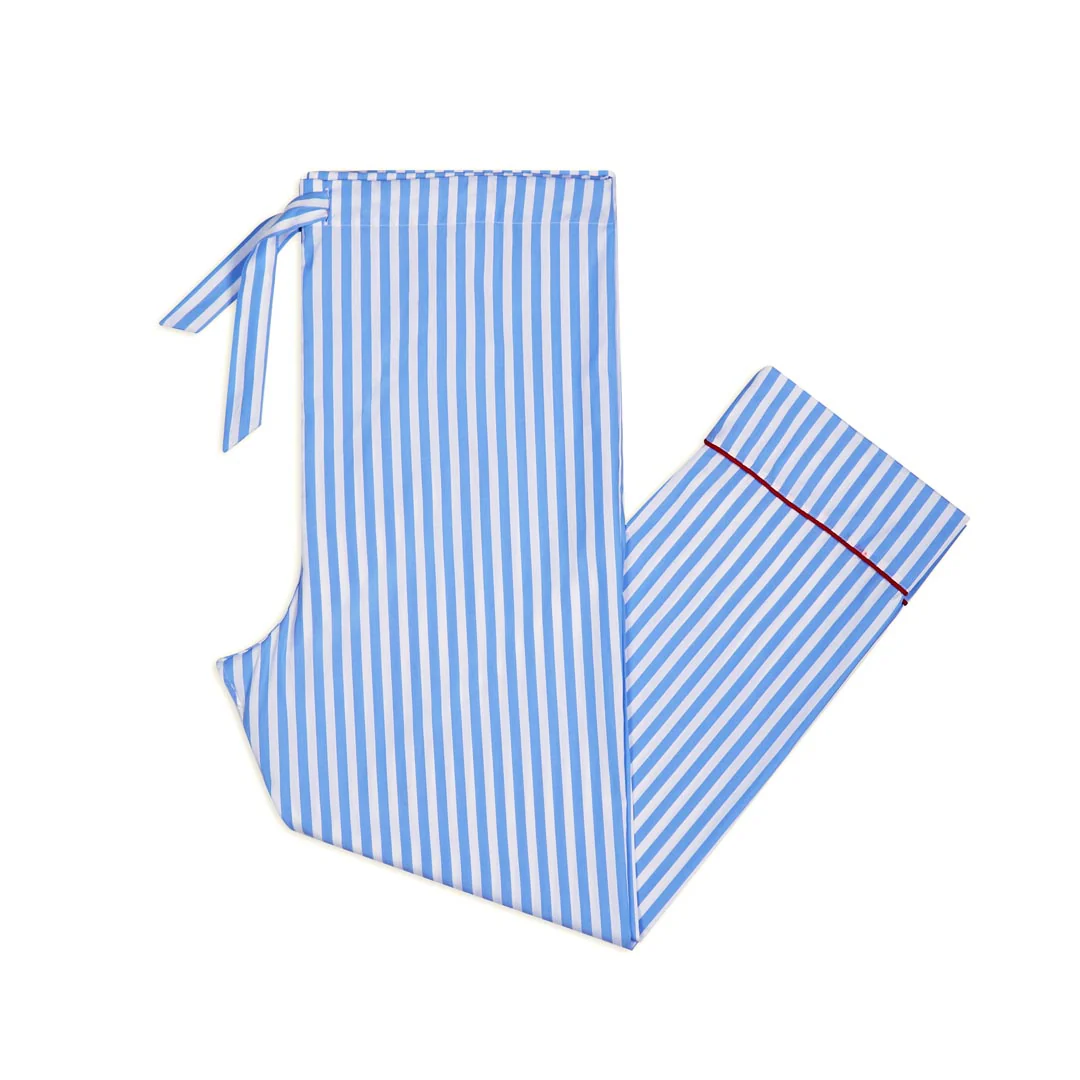 Tommy Striped Poplin Pyjamas in Blue and White - Image 4