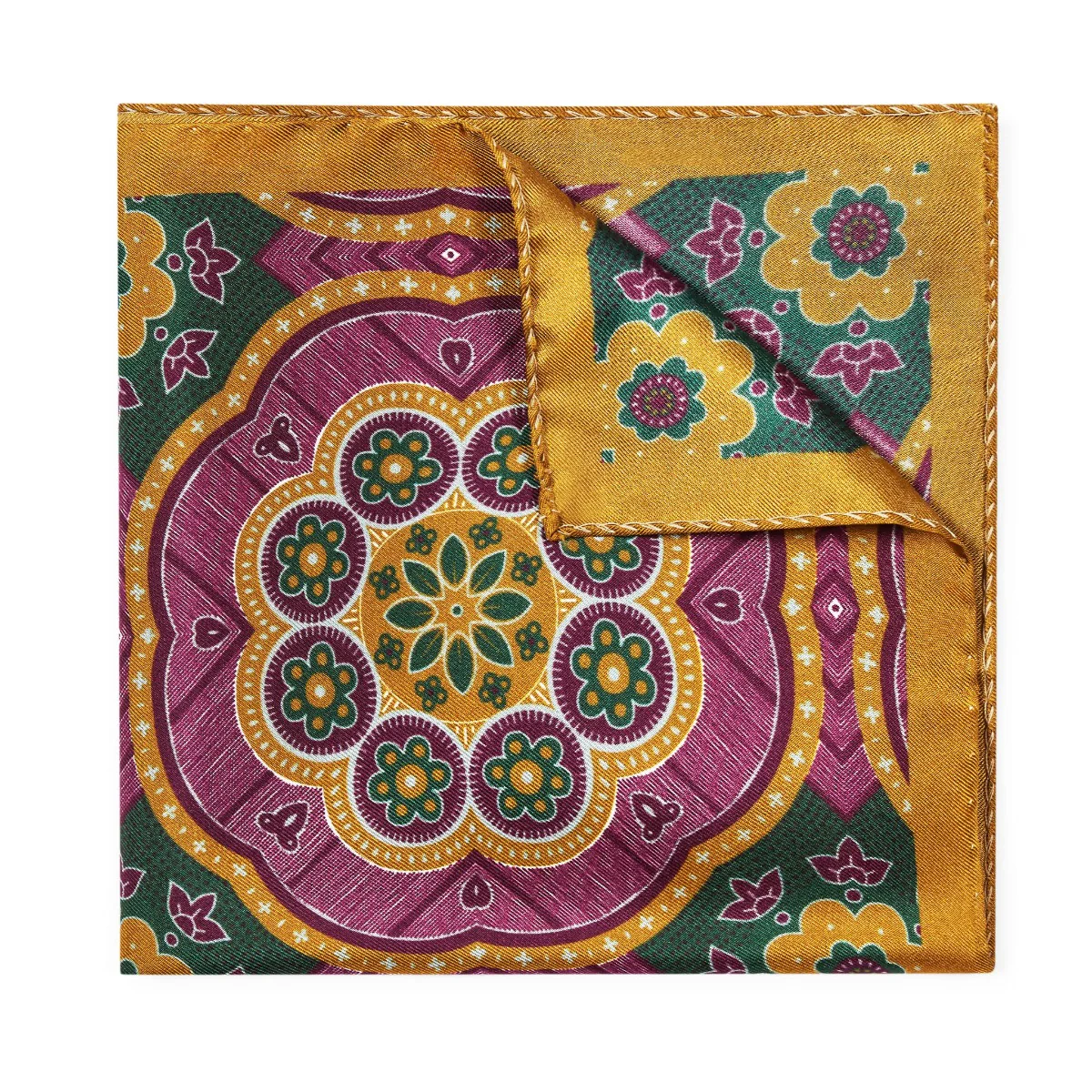 Twill Silk Square in Ochre
