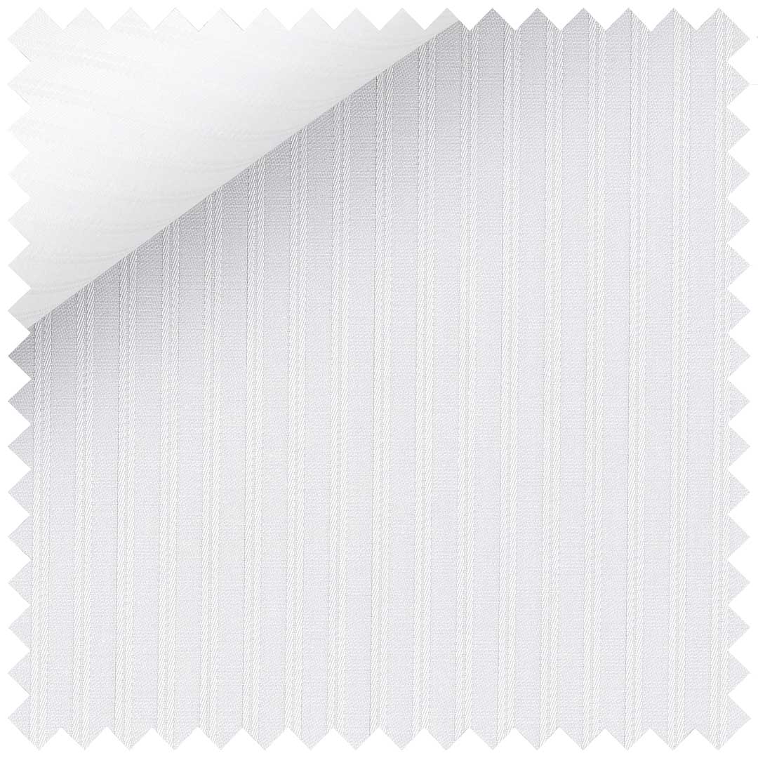 White Cotton Self Stripe - Image 2