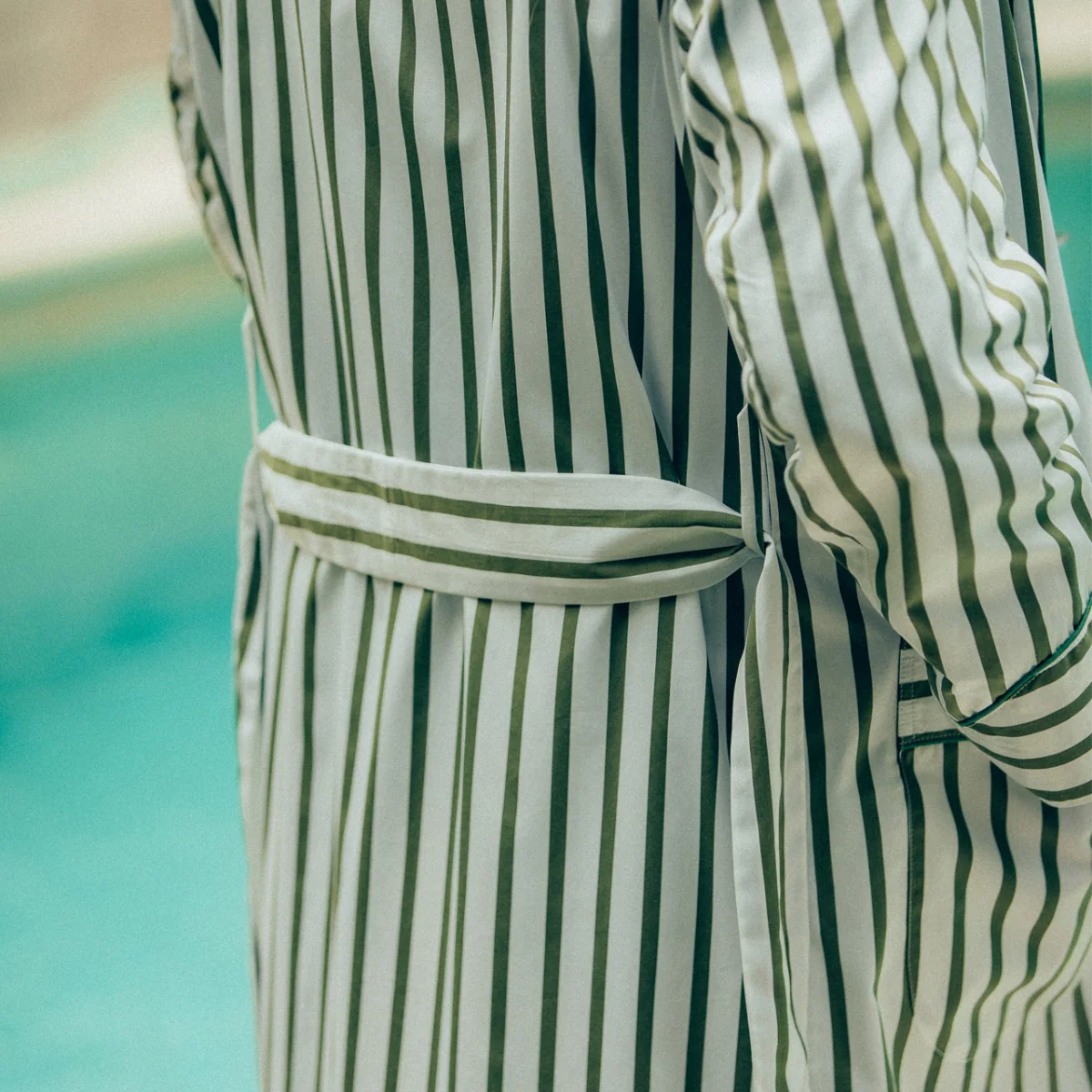 WM Brown Cocktail Stripe Dressing Gown - Image 3