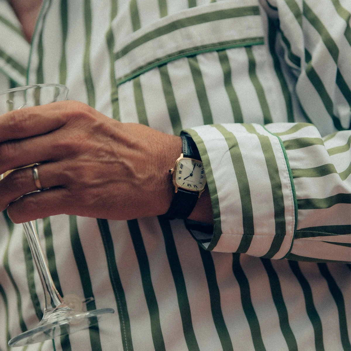 WM Brown Cocktail Stripe Tailored Pyjamas - Image 5