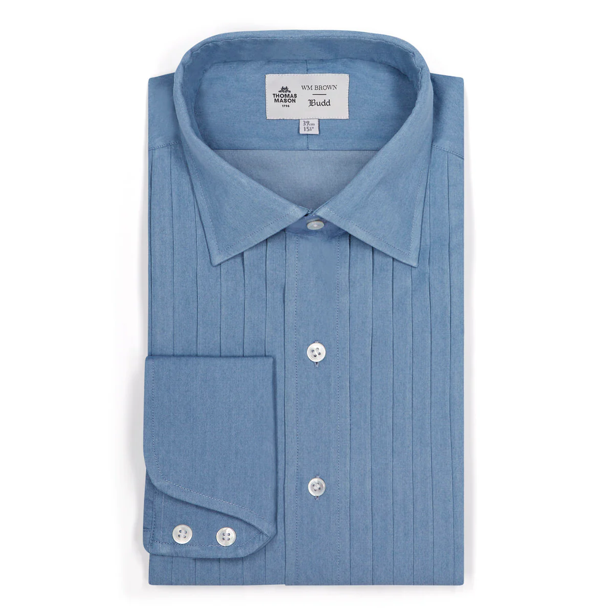 WM BROWN x Budd Exclusive Denim Pleated Bib Evening Shirt